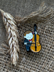 Металічны пін (значок) "Кантрабасіст"