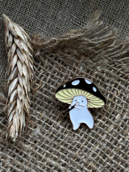 Металічны пін (значок) "Грыбочак-блокфлейтыст"